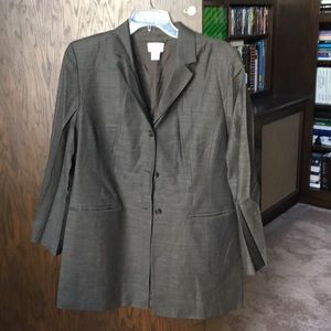 Loft 100% light wool blazer size 12 gray/brown